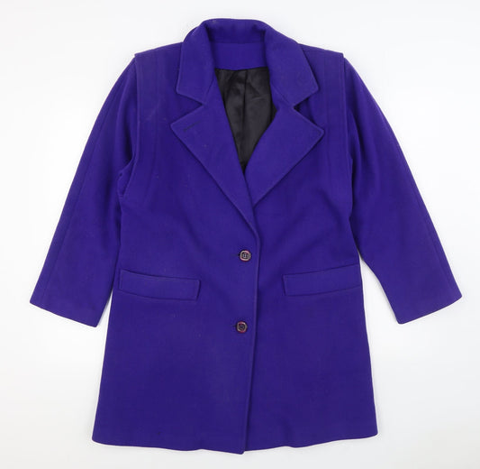 Fox Land Womens Purple Overcoat Coat Size 10 Button