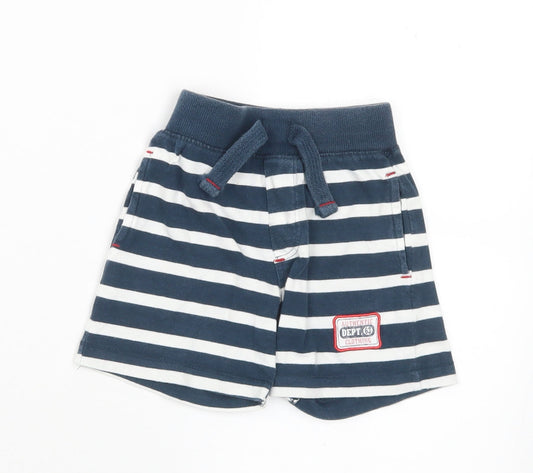 Dunnes Stores Boys Blue Striped Cotton Cropped Trousers Size 12-18 Months