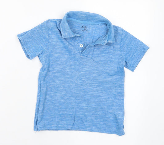 Gap Boys Blue Polyester Basic Polo Size 4 Years Collared