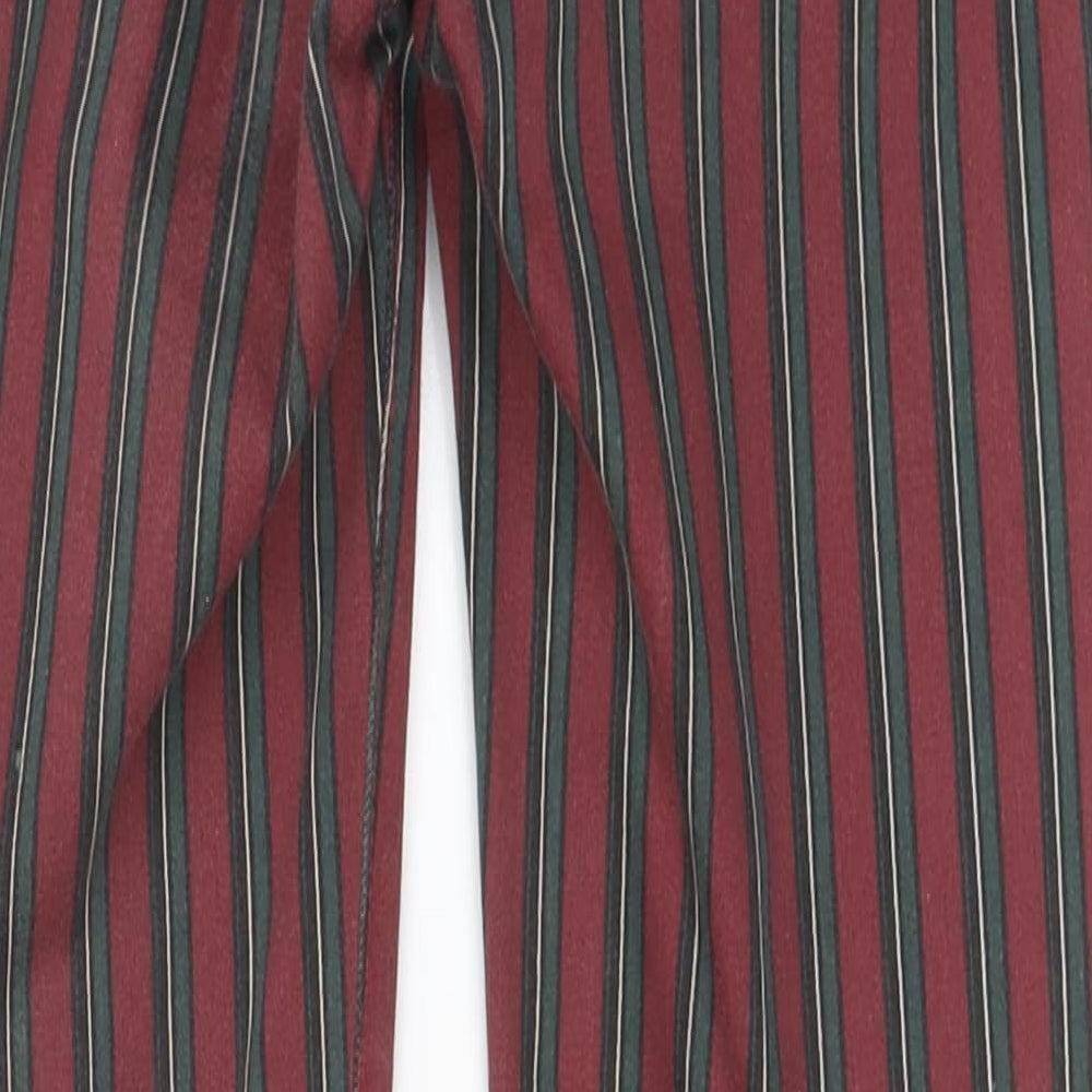 Pull&Bear Womens Multicoloured Striped Cotton Trousers Size 26 in L28 in Regular Button