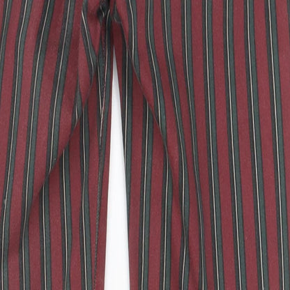 Pull&Bear Womens Multicoloured Striped Cotton Trousers Size 26 in L28 in Regular Button