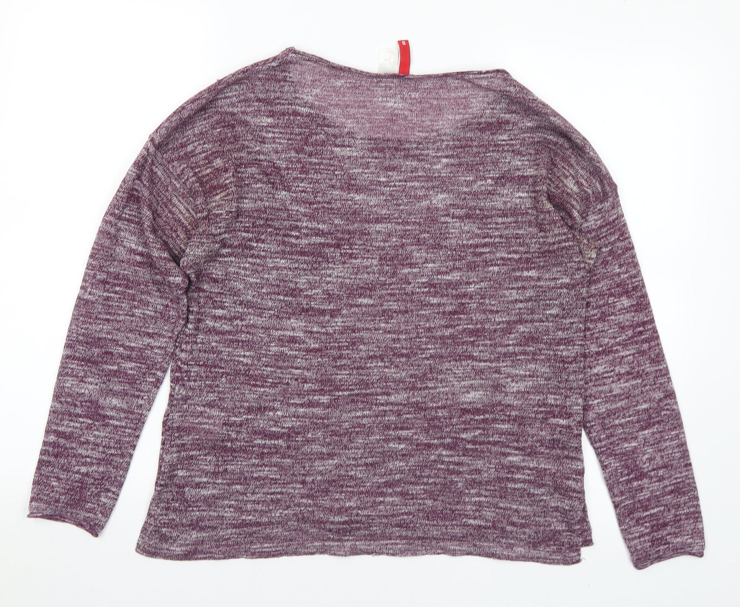 Divided Womens Purple Round Neck Polyester Pullover Jumper Size S
