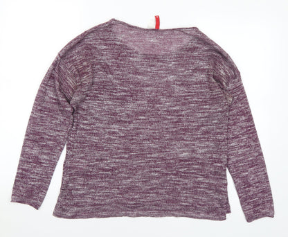 Divided Womens Purple Round Neck Polyester Pullover Jumper Size S