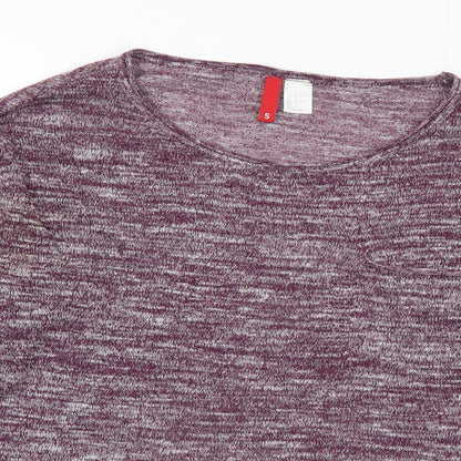 Divided Womens Purple Round Neck Polyester Pullover Jumper Size S