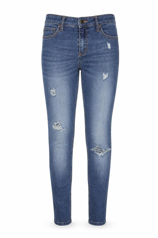 Hollister Womens Blue Cotton Skinny Jeans Size 27 in L28 in Extra-Slim Button