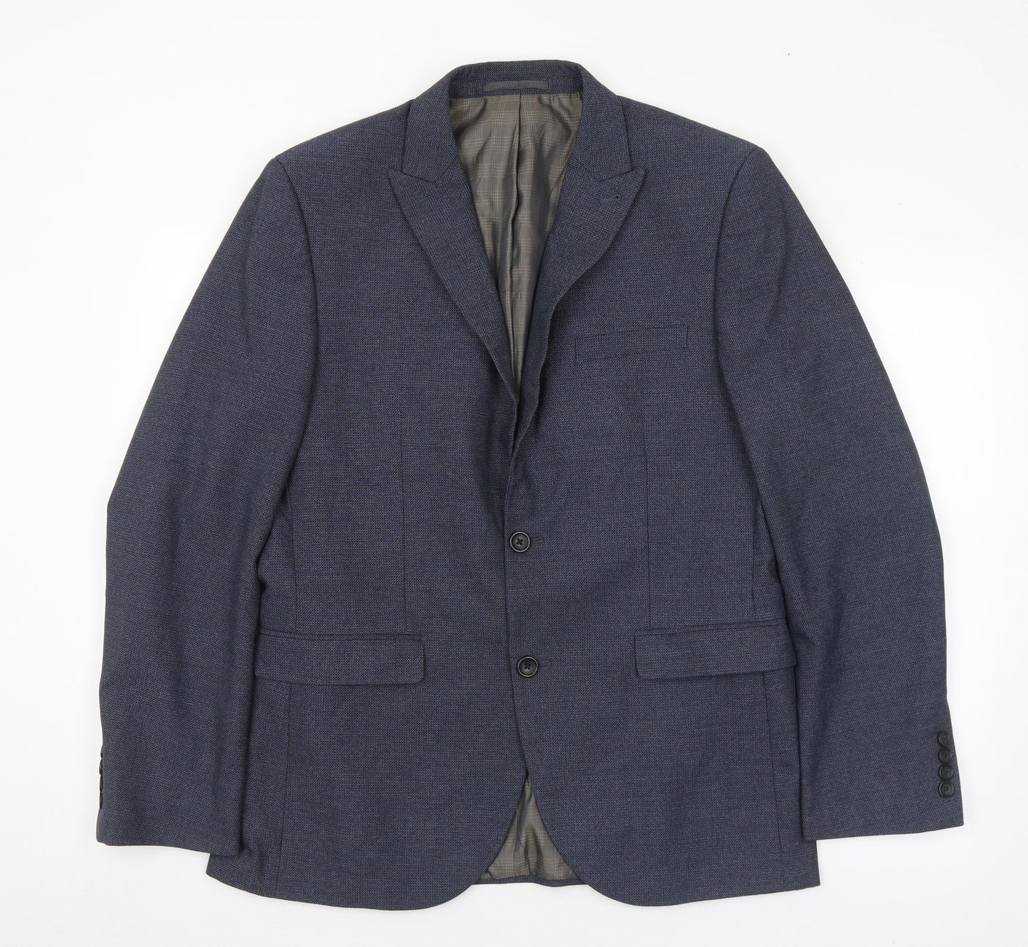 NEXT Mens Blue Polyester Jacket Suit Jacket Size 40