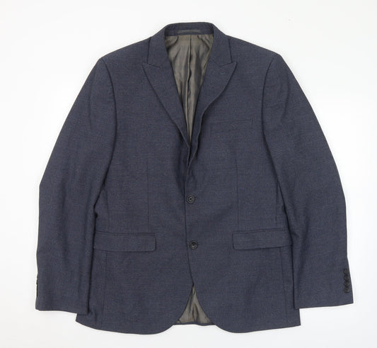 NEXT Mens Blue Polyester Jacket Suit Jacket Size 40