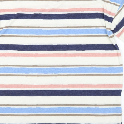 Preloved Love Leisure Womens Multicoloured V-Neck Striped Polyester Jumper Size 12 - Label
