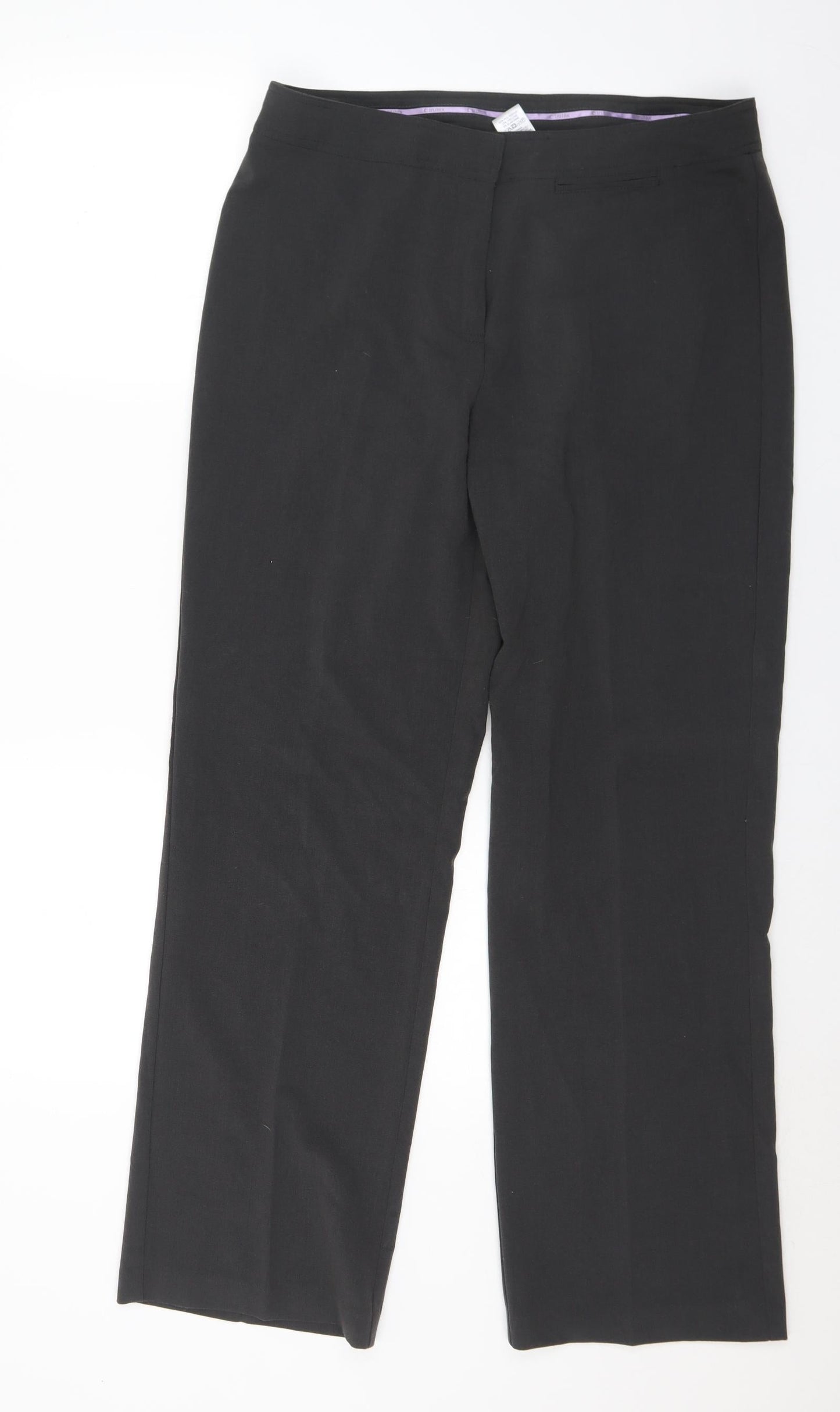 Trutex Womens Grey Polyester Trousers Size 30 in L30 in Regular Hook & Eye