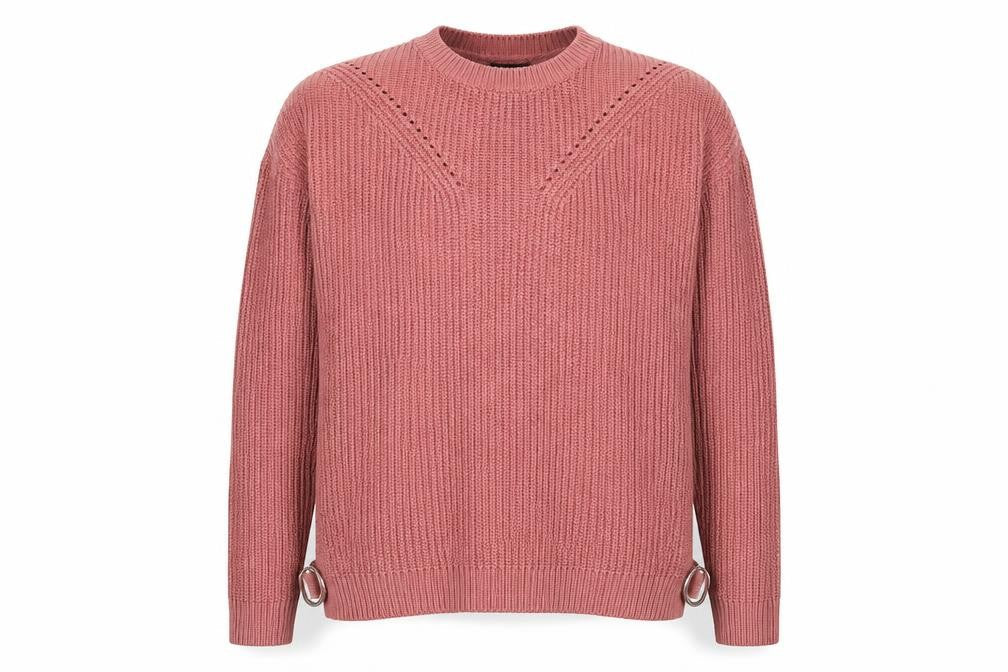 New Look Mens Pink Round Neck Acrylic Pullover Jumper Size M