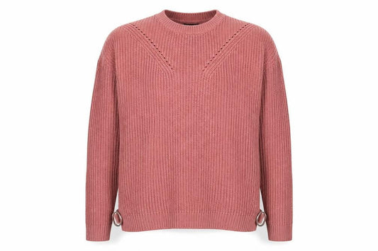 New Look Mens Pink Round Neck Acrylic Pullover Jumper Size M
