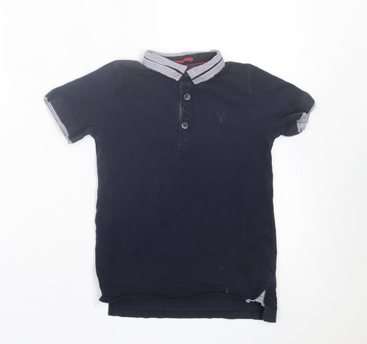 NEXT Boys Blue Cotton Basic Polo Size 6 Years Collared Button
