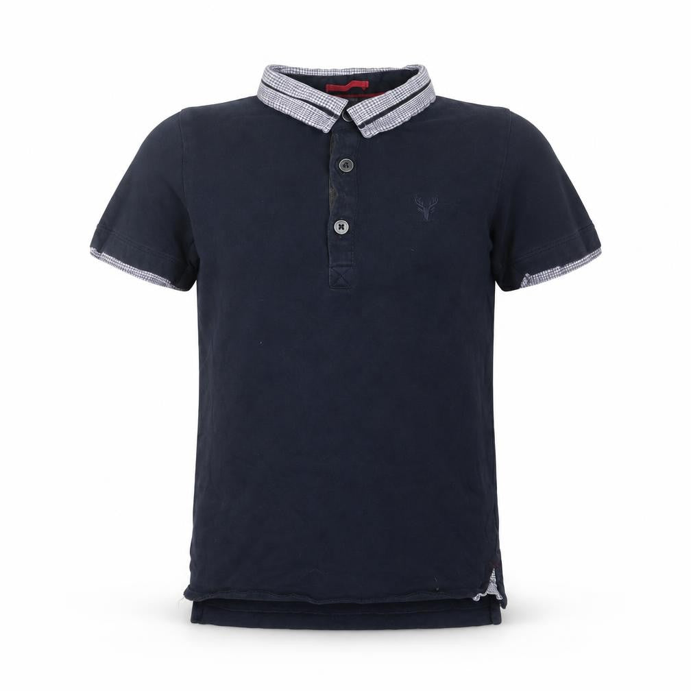 Next Boys Blue Cotton Basic Polo Size 6 Years Collared Button