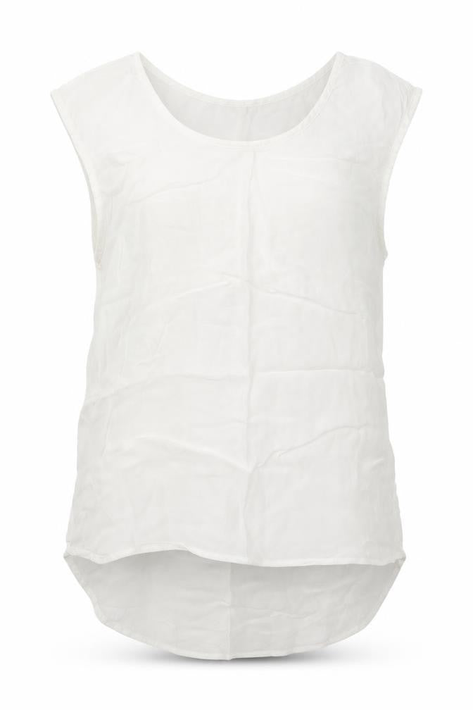 FOREVER 21 Womens White Polyester Basic Tank Size S Crew Neck