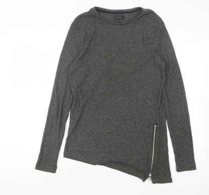 River Island Womens Green Polyester Basic T-Shirt Size S Crew Neck