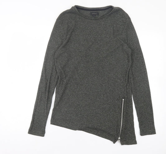 River Island Womens Green Polyester Basic T-Shirt Size S Crew Neck