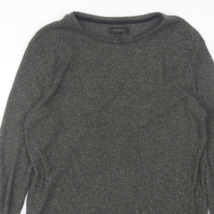 River Island Womens Green Polyester Basic T-Shirt Size S Crew Neck