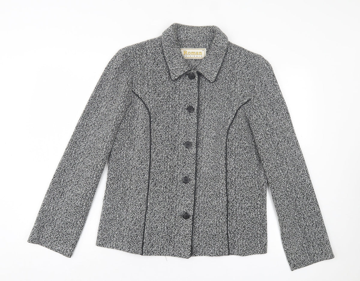 Roman Womens Grey Jacket Size 14 Button