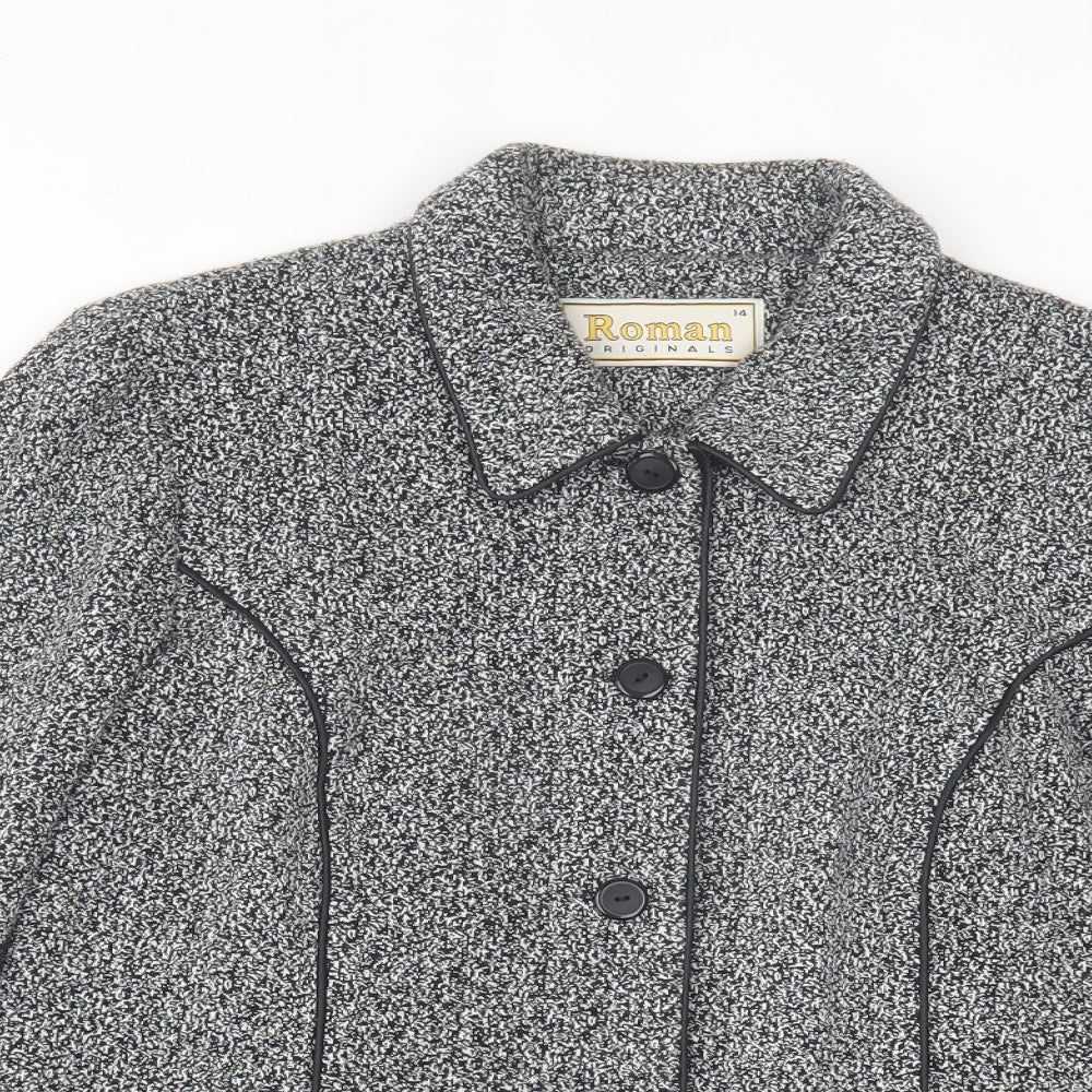 Roman Womens Grey Jacket Size 14 Button