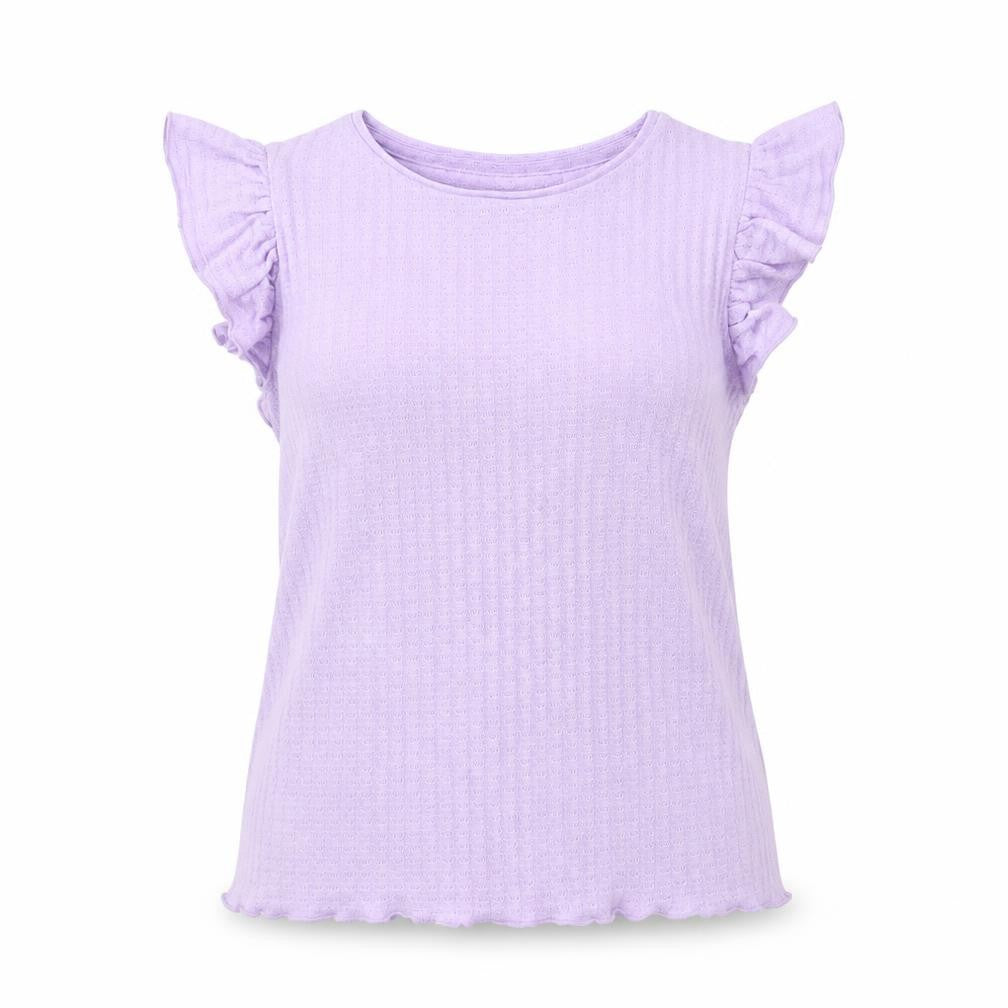Dunnes Stores Womens Purple Polyester Basic T-Shirt Size S Crew Neck
