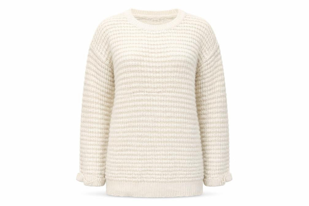 Atmosphere Womens Beige Round Neck Acrylic Tunic Jumper Size 10