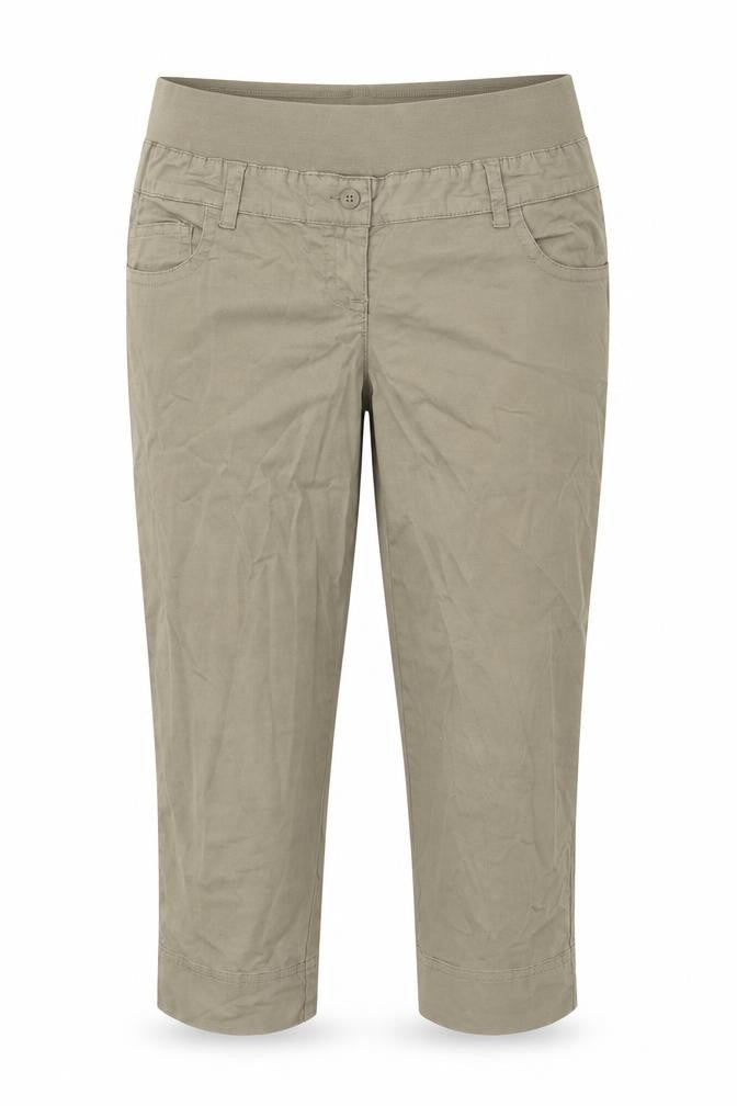 United Colors of Benetton Womens Beige Cotton Cropped Trousers Size S L25 in Regular Button - Maternity
