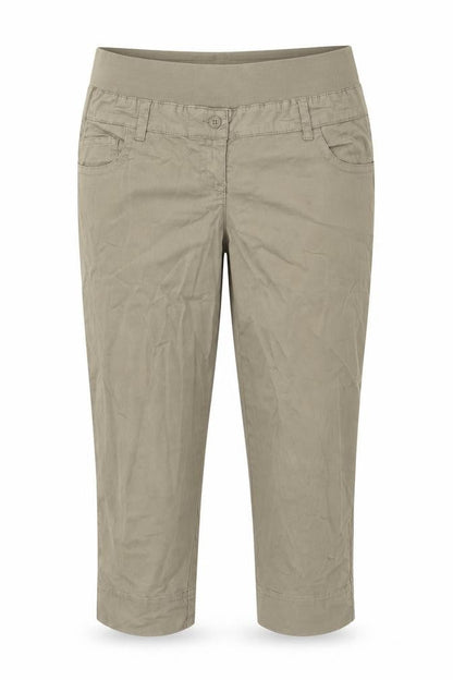 United Colors of Benetton Womens Beige Cotton Cropped Trousers Size S L25 in Regular Button - Maternity