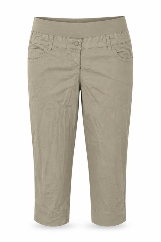 United Colors of Benetton Womens Beige Cotton Cropped Trousers Size S L25 in Regular Button - Maternity