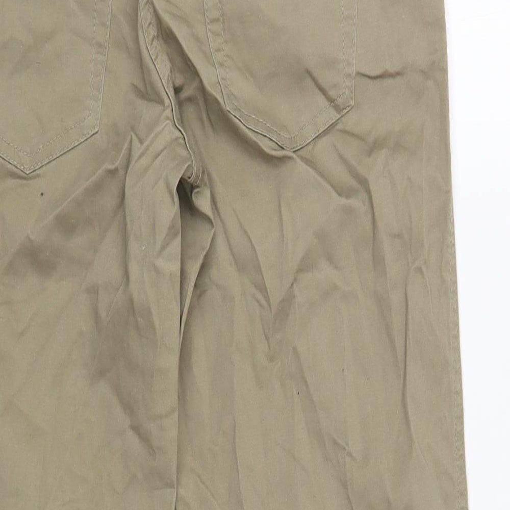 United Colors of Benetton Womens Beige Cotton Cropped Trousers Size S L25 in Regular Button - Maternity
