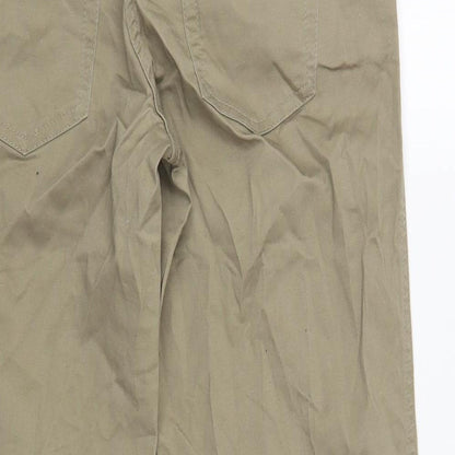 United Colors of Benetton Womens Beige Cotton Cropped Trousers Size S L25 in Regular Button - Maternity