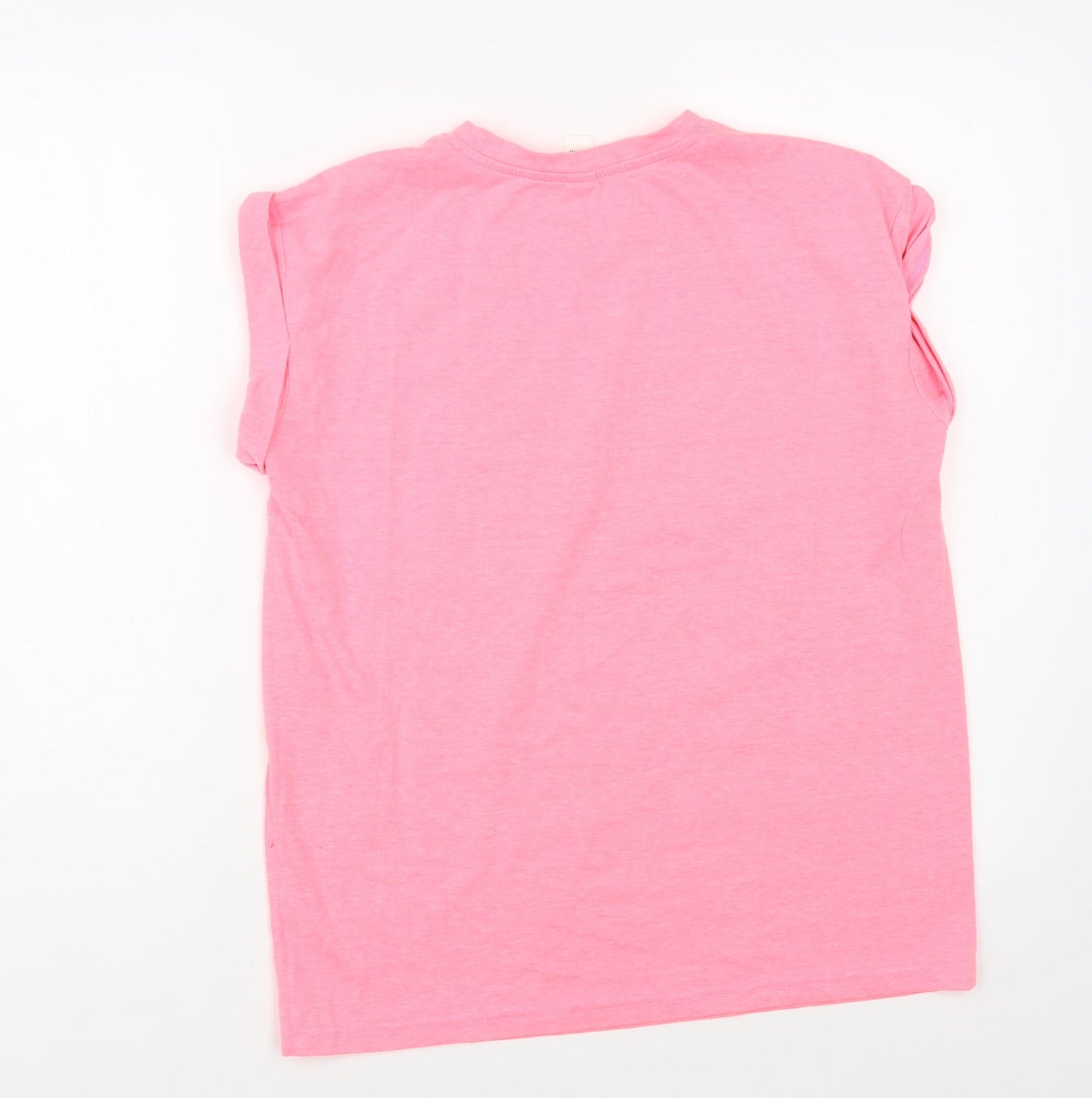 American Authentic Womens Pink Polyester Basic T-Shirt Size S Crew Neck - Vogue