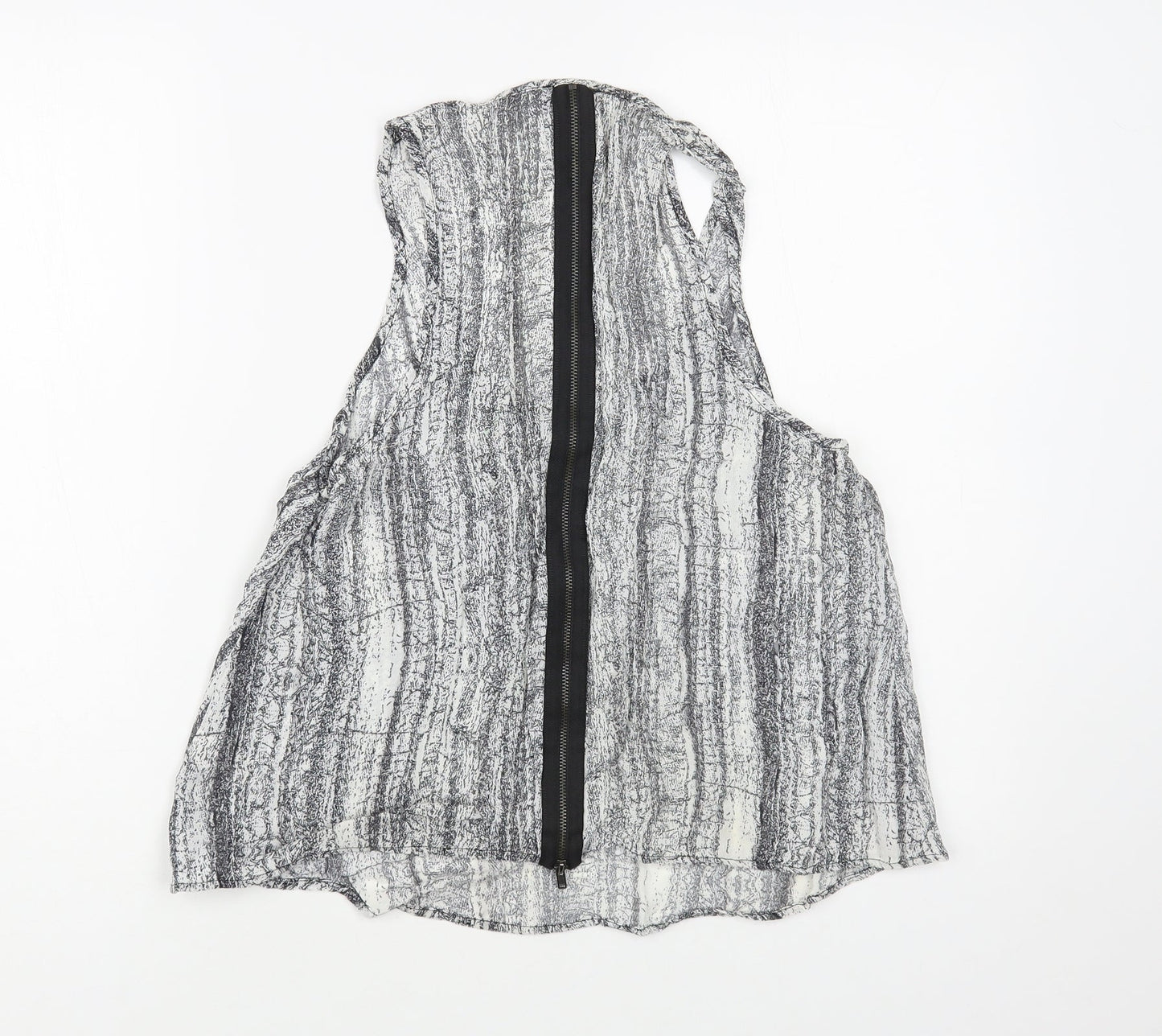 Topshop Womens Grey Viscose Basic Tank Size 10 Scoop Neck