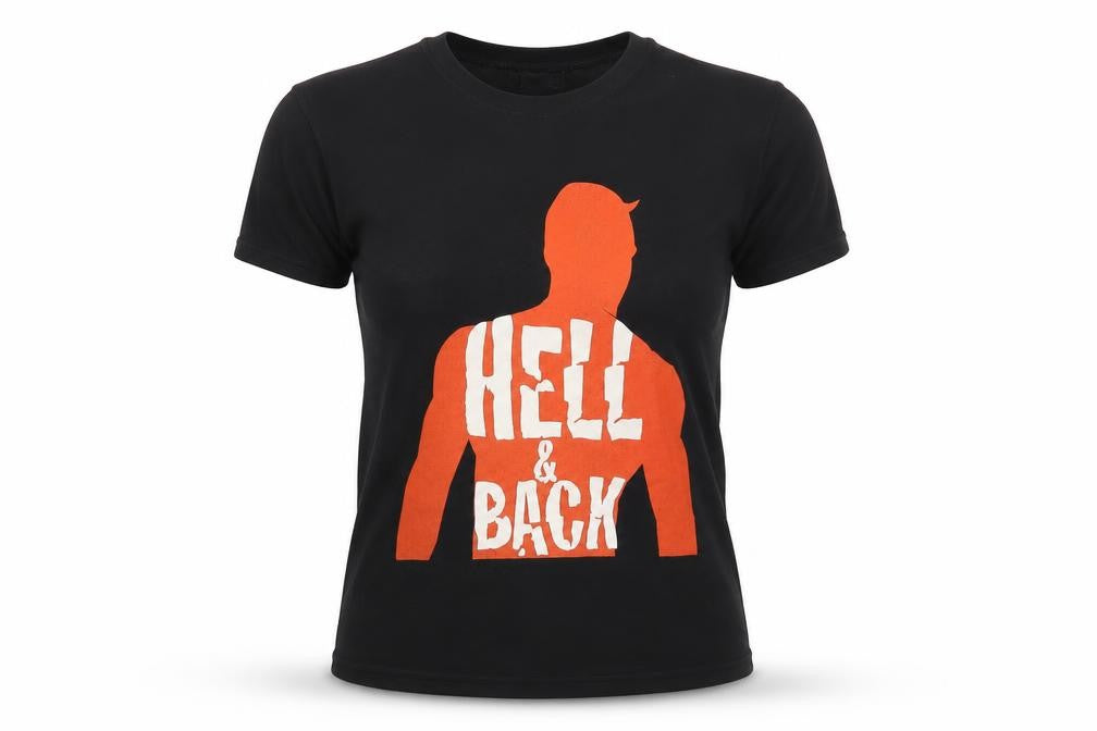 Hell & Back Womens Black Polyester Basic T-Shirt Size S Crew Neck
