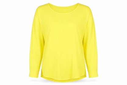Zara Womens Yellow Polyester Basic Blouse Size XS Round Neck