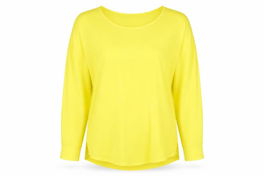 Zara Womens Yellow Polyester Basic Blouse Size XS Round Neck