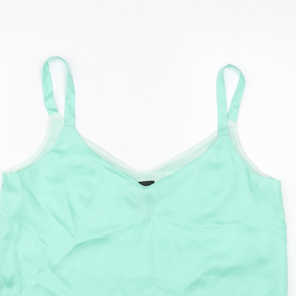 Access Womens Green Polyester Camisole Blouse Size M V-Neck