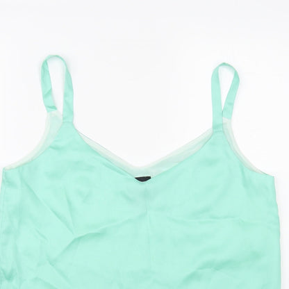 Access Womens Green Polyester Camisole Blouse Size M V-Neck