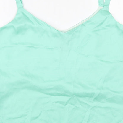 Access Womens Green Polyester Camisole Blouse Size M V-Neck
