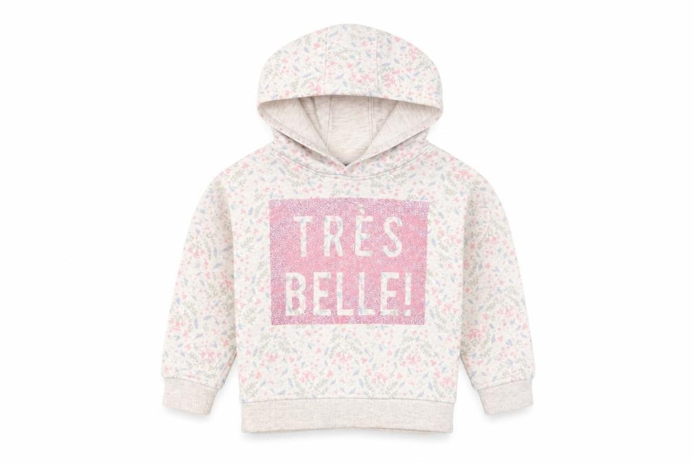 Primark Girls Grey Floral Cotton Pullover Hoodie Size 2-3 Years Pullover - Tres Belle