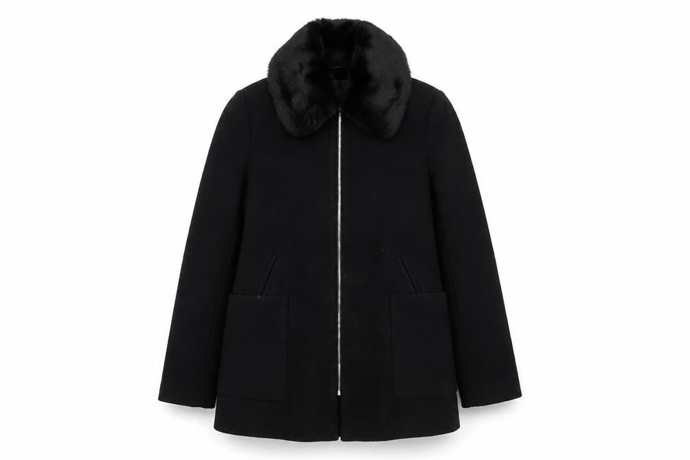 Primark Womens Black Biker Coat Size 8 Zip
