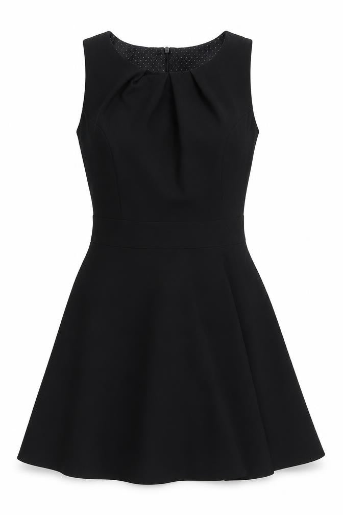 Red Herring Womens Black Polyester Fit & Flare Size 8 Boat Neck Zip