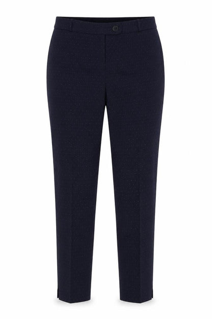 Next Womens Blue Polka Dot Polyester Dress Pants Trousers Size 8 L27 in Regular Button
