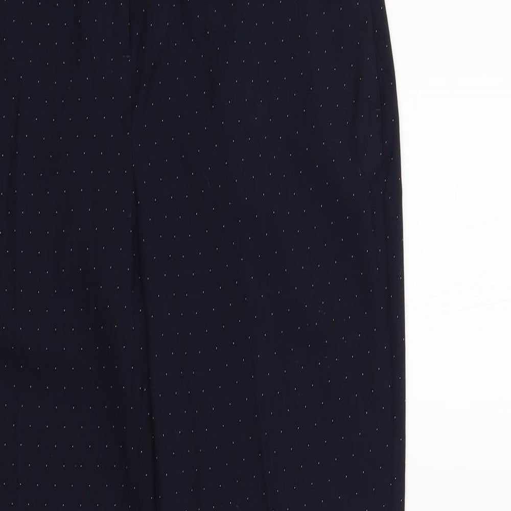 NEXT Womens Blue Polka Dot Polyester Dress Pants Trousers Size 8 L27 in Regular Button