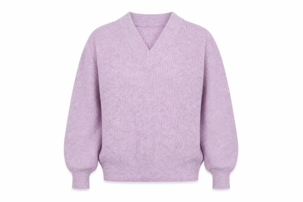 Dunnes Stores Womens Purple V-Neck Polyester Pullover Jumper Size XS