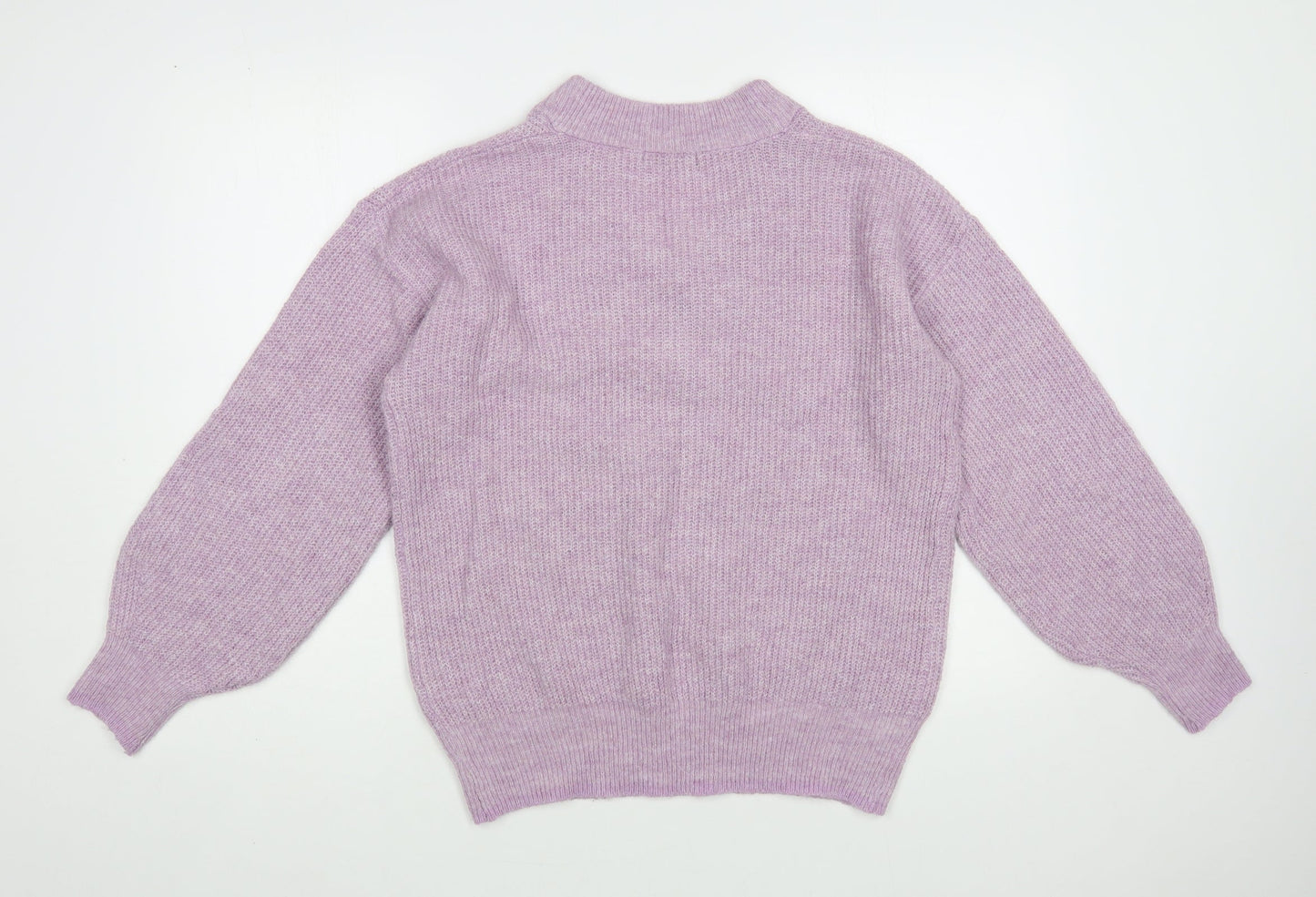Dunnes Stores Womens Purple V-Neck Polyester Pullover Jumper Size XS