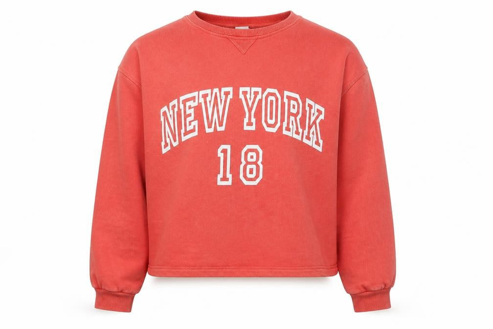 Zara Girls Pink Cotton Pullover Sweatshirt Size 13-14 Years Pullover - New York