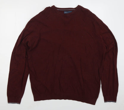 Preloved Easy Mens Brown Crew Neck Cotton Pullover Jumper Size XL - Front