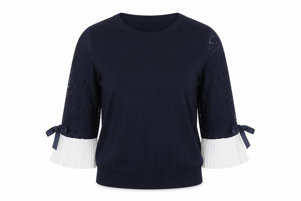 Holly Bracken Womens Blue Crew Neck Nylon Pullover Jumper Size M