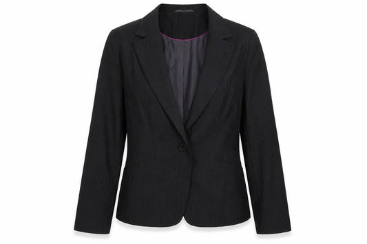 George Womens Grey Striped Polyester Jacket Suit Jacket Size 14
