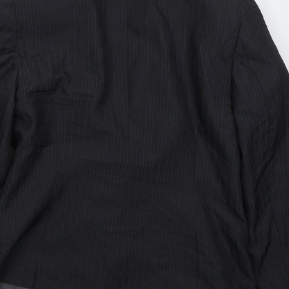 George Womens Grey Striped Polyester Jacket Suit Jacket Size 14